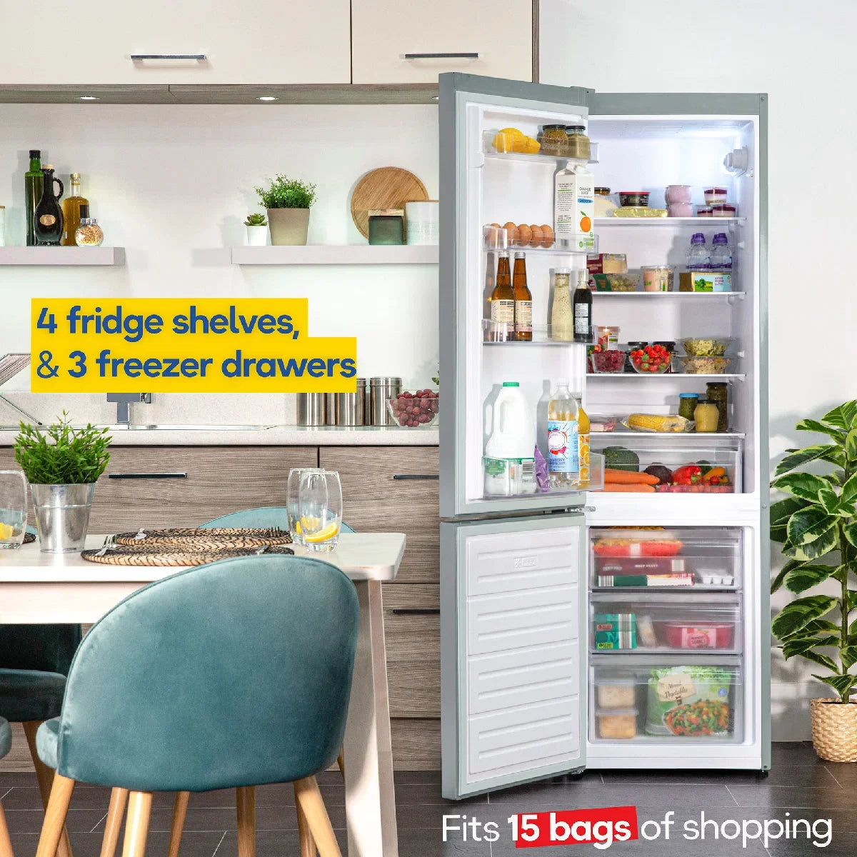 Russell Hobbs RH180FF541E1S 70/30 Freestanding Fridge Freezer in Silver