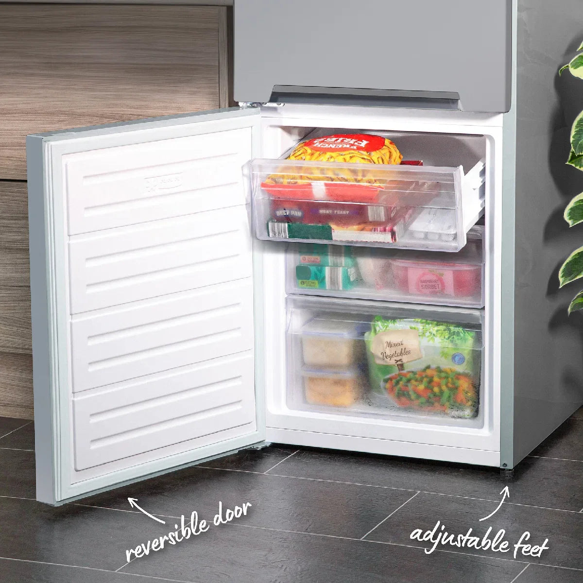 Russell Hobbs RH180FF541E1S 70/30 Freestanding Fridge Freezer in Silver