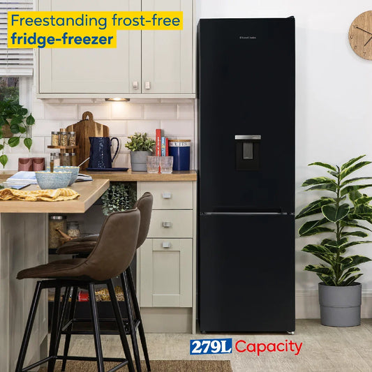 Russell Hobbs RH180FFFF551E1BWD Black 54cm Wide 180cm High Freestanding Frost Free Fridge Freezer with Water Dispenser