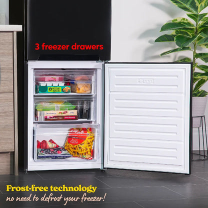 Russell Hobbs RH180FFFF551E1B Black 54cm Wide 180cm High Freestanding Frost Free Fridge Freezer