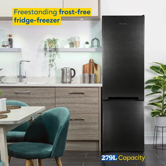 Russell Hobbs RH180FFFF551E1DS Dark Steel 54cm Wide 180cm High Freestanding Frost Free Fridge Freezer