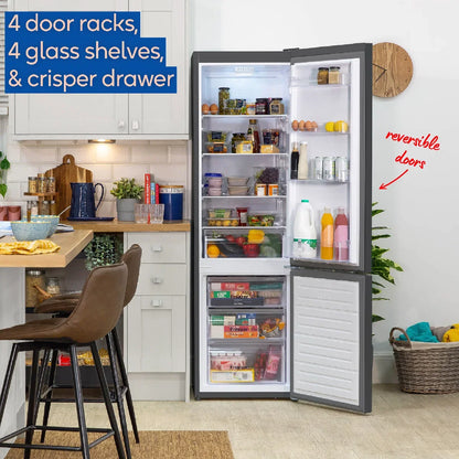 Russell Hobbs RH180FFFF551E1DS Dark Steel 54cm Wide 180cm High Freestanding Frost Free Fridge Freezer