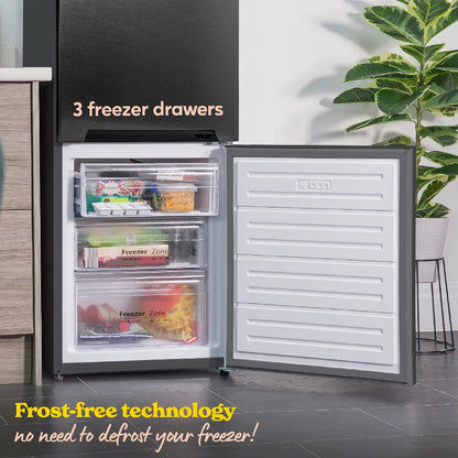 Russell Hobbs RH180FFFF551E1DS Dark Steel 54cm Wide 180cm High Freestanding Frost Free Fridge Freezer
