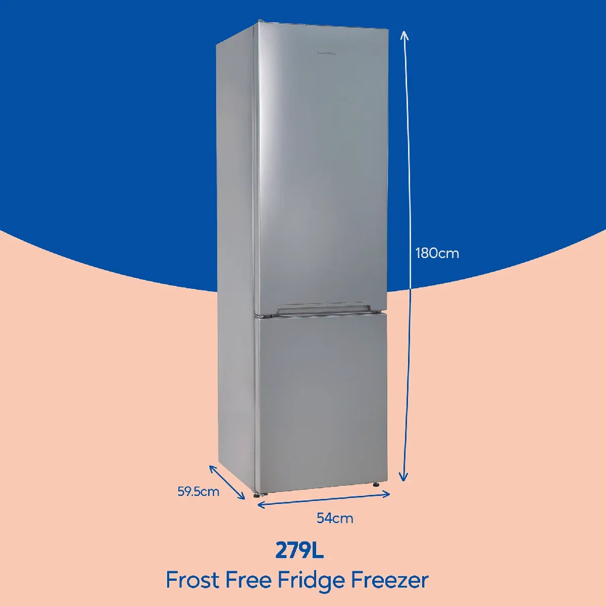 Russell Hobbs RH180FFFF551E1S Silver 54cm Wide 180cm High Freestanding Frost Free Fridge Freezer