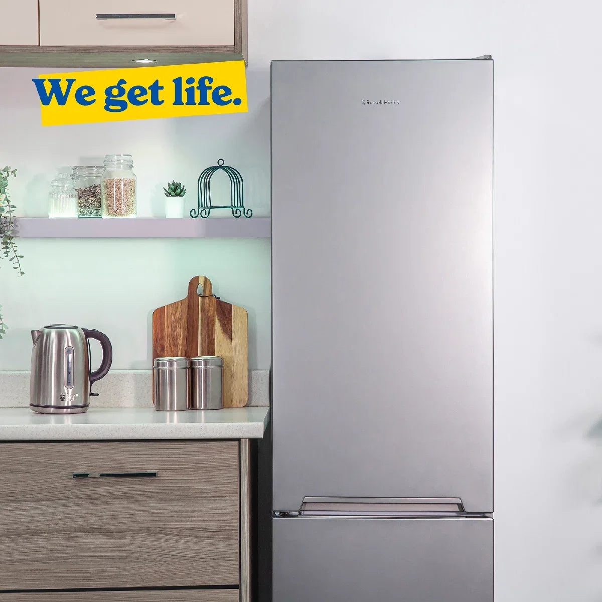 Russell Hobbs RH180FFFF551E1S Silver 54cm Wide 180cm High Freestanding Frost Free Fridge Freezer