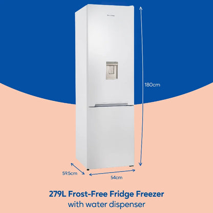 Russell Hobbs RH180FFFF551E1WWD White 54cm Wide 180cm High Freestanding Frost Free Fridge Freezer with Water Dispenser