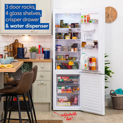 Russell Hobbs RH180FFFF551E1WWD White 54cm Wide 180cm High Freestanding Frost Free Fridge Freezer with Water Dispenser