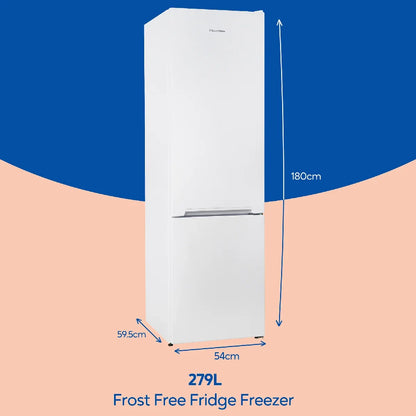 Russell Hobbs White RH180FFFF551E1W 54cm Wide 180cm High Freestanding Frost Free Fridge Freezer