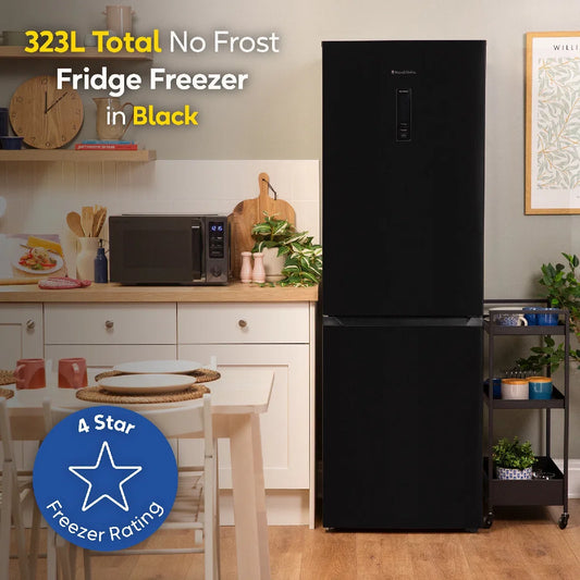 Russell Hobbs RH184FF602C1B, 60/40 Freestanding 323L Total No Frost Fridge Freezer in Black
