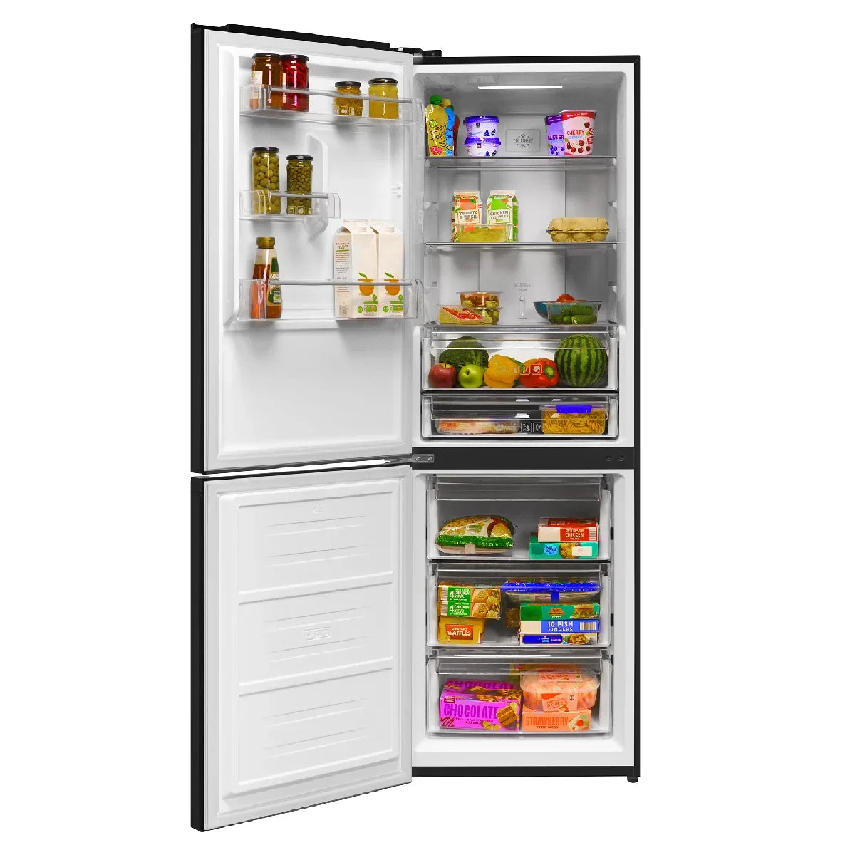 Russell Hobbs RH184FF602C1DI, 60/40 Freestanding 323L Total No Frost Fridge Freezer in Black Steel