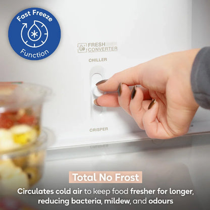Russell Hobbs RH184FF602C1DI, 60/40 Freestanding 323L Total No Frost Fridge Freezer in Black Steel