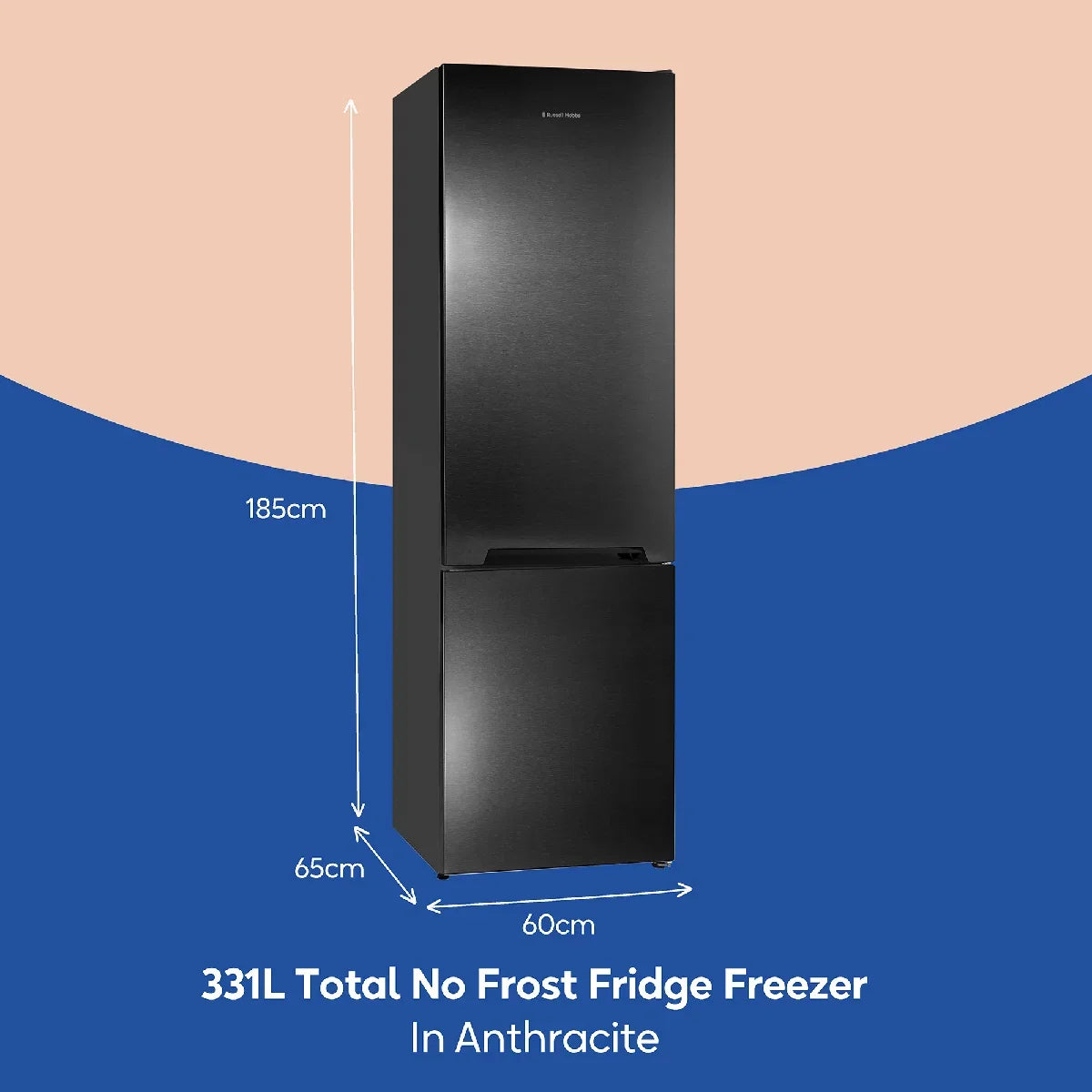 Russell Hobbs RH185FF601C1AN, 331L Freestanding 60/40 Split C Class Total No Frost Fridge Freezer in Anthracite