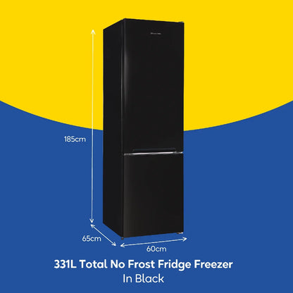 Russell Hobbs RH185FF601C1B, 329L Freestanding 60/40 Split C Class Total No Frost Fridge Freezer in Black