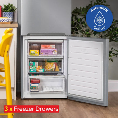 Russell Hobbs RH185FF601C1SS, 331L Freestanding 60/40 Split C Class Total No Frost Fridge Freezer in Stainless Steel