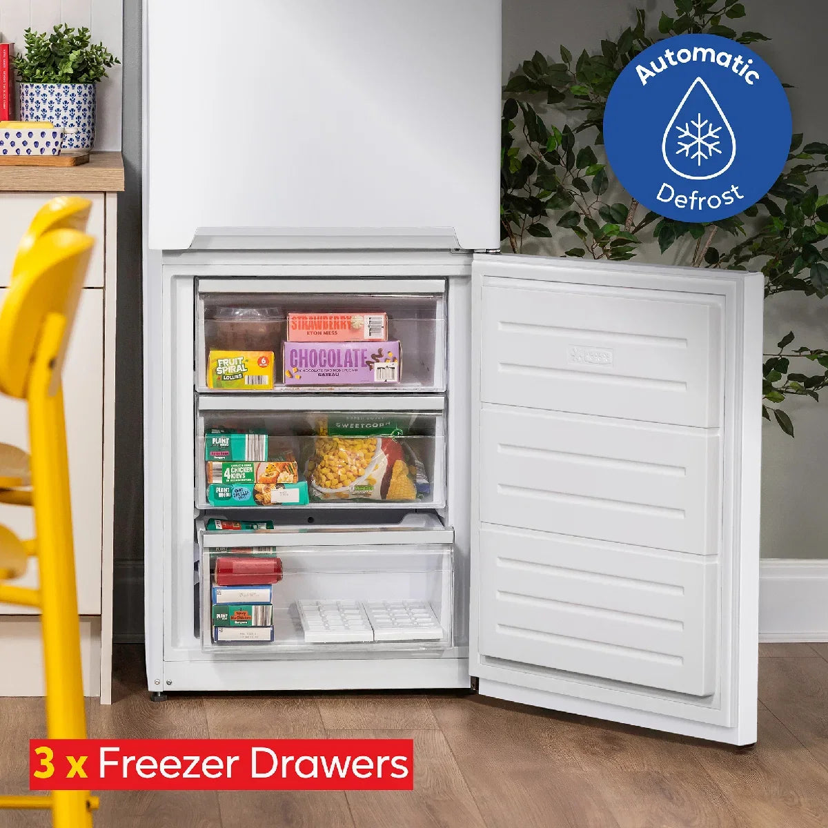 Russell Hobbs RH185FF601C1W, 331L Freestanding 60/40 Split C Class Total No Frost Fridge Freezer in White