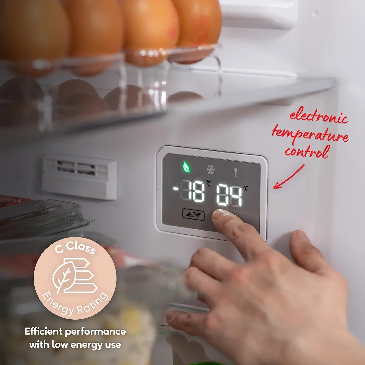 Russell Hobbs RH185FF601C1W, 331L Freestanding 60/40 Split C Class Total No Frost Fridge Freezer in White