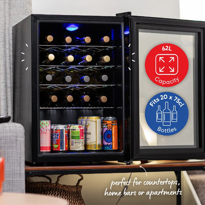 Russell Hobbs® RH20WC201MR, 20 Bottle Wine Cooler in Mirror Black