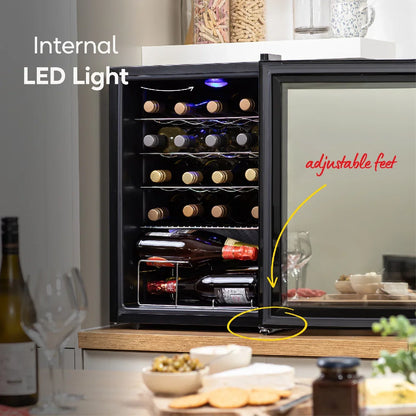 Russell Hobbs® RH20WC201MR, 20 Bottle Wine Cooler in Mirror Black