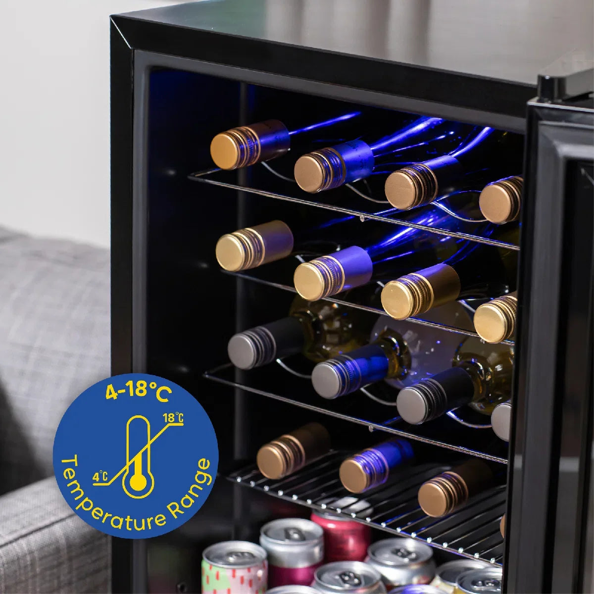 Russell Hobbs® RH20WC201MR, 20 Bottle Wine Cooler in Mirror Black