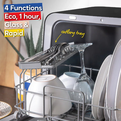 Russell Hobbs RH2TTDW101B, 2 Place Setting Table Top Dishwasher in Black