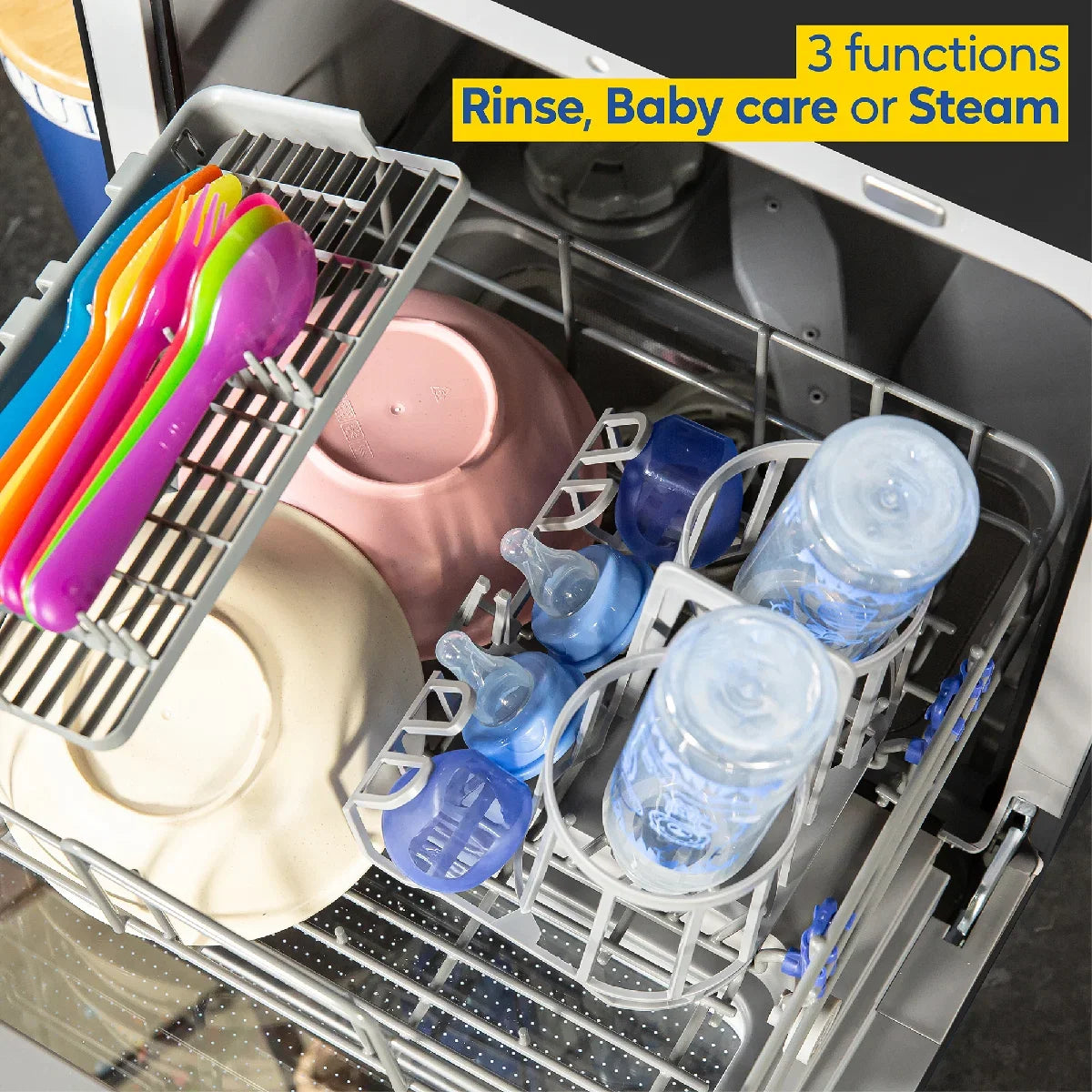Russell Hobbs RH2TTDW101B, 2 Place Setting Table Top Dishwasher in Black