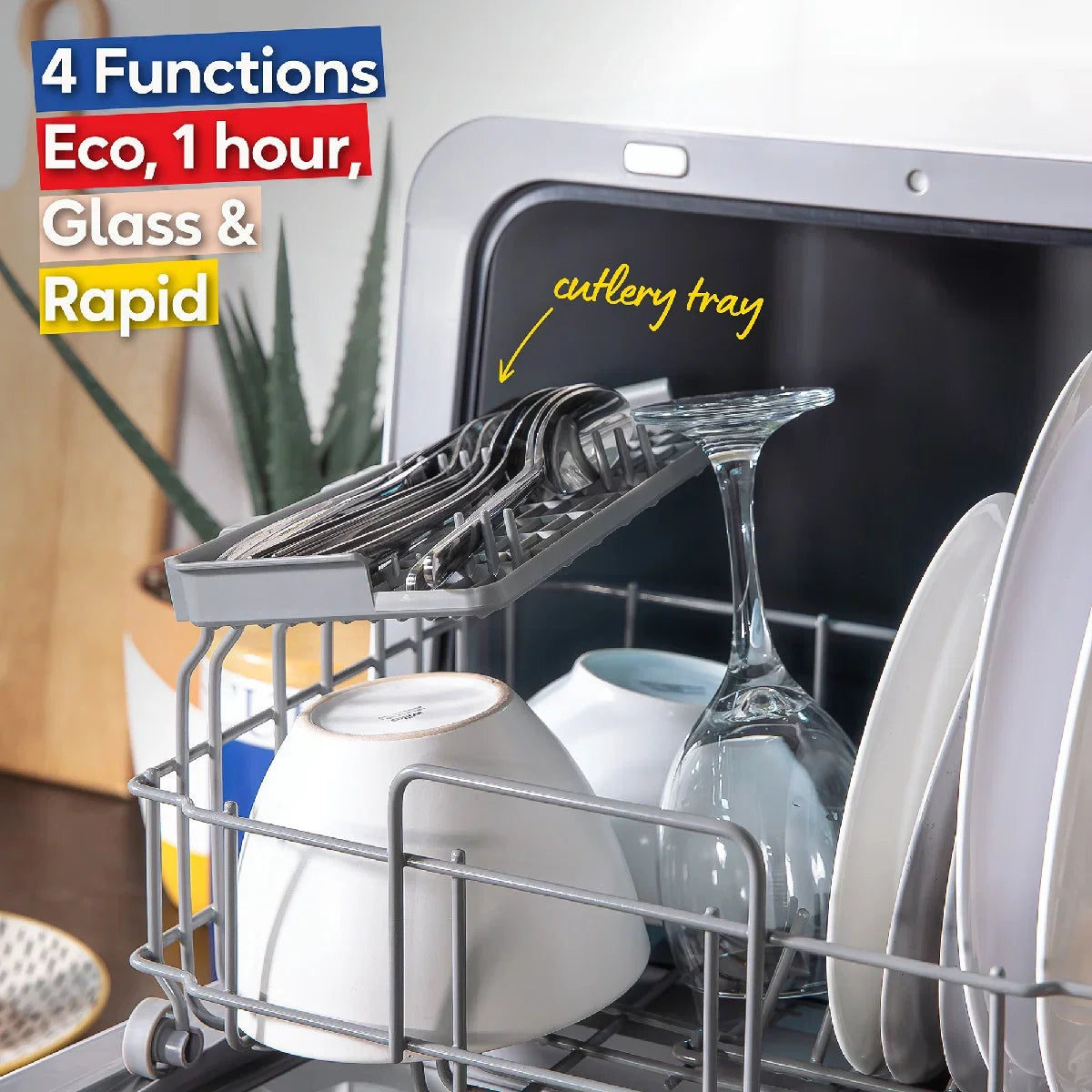 Russell Hobbs RH2TTDW101W, 2 Place Setting Table Top Dishwasher in White