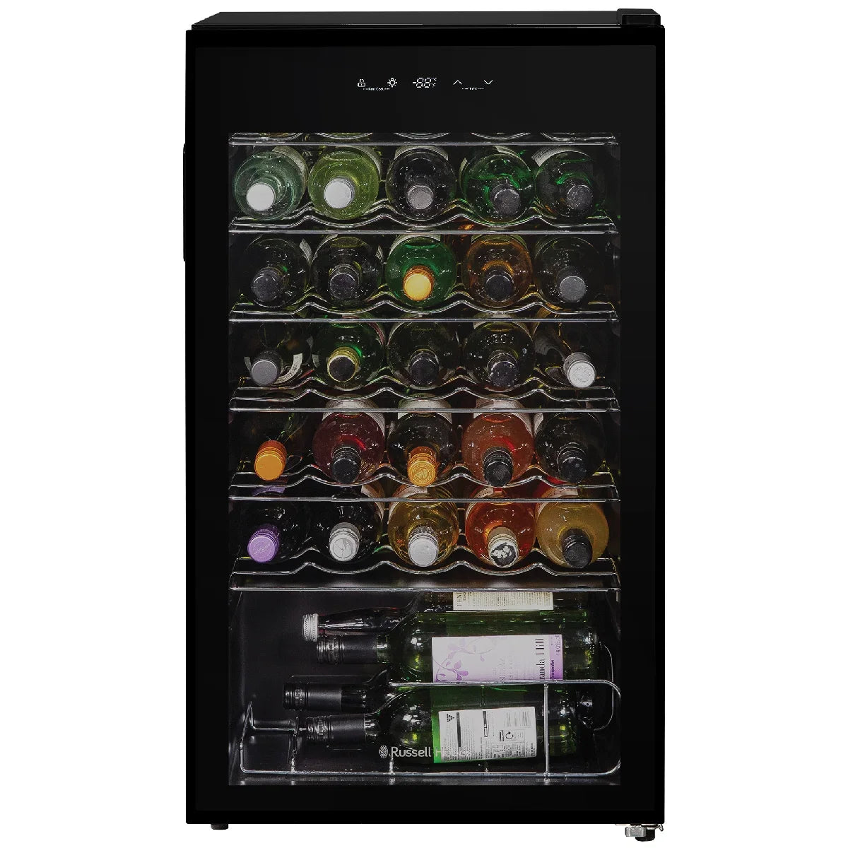 Russell Hobbs RH34WC101B, 34 Bottle, 93L Wine Cooler in Black