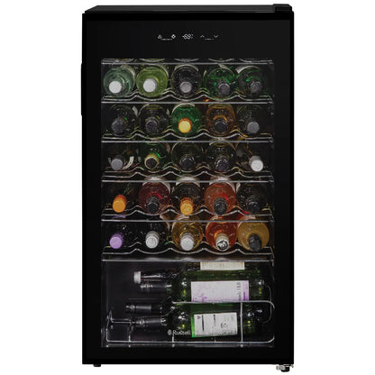 Russell Hobbs RH34WC101B, 34 Bottle, 93L Wine Cooler in Black
