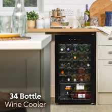 Russell Hobbs RH34WC101B, 34 Bottle, 93L Wine Cooler in Black