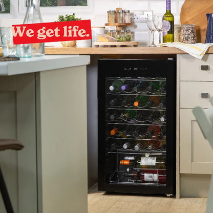 Russell Hobbs RH34WC101B, 34 Bottle, 93L Wine Cooler in Black