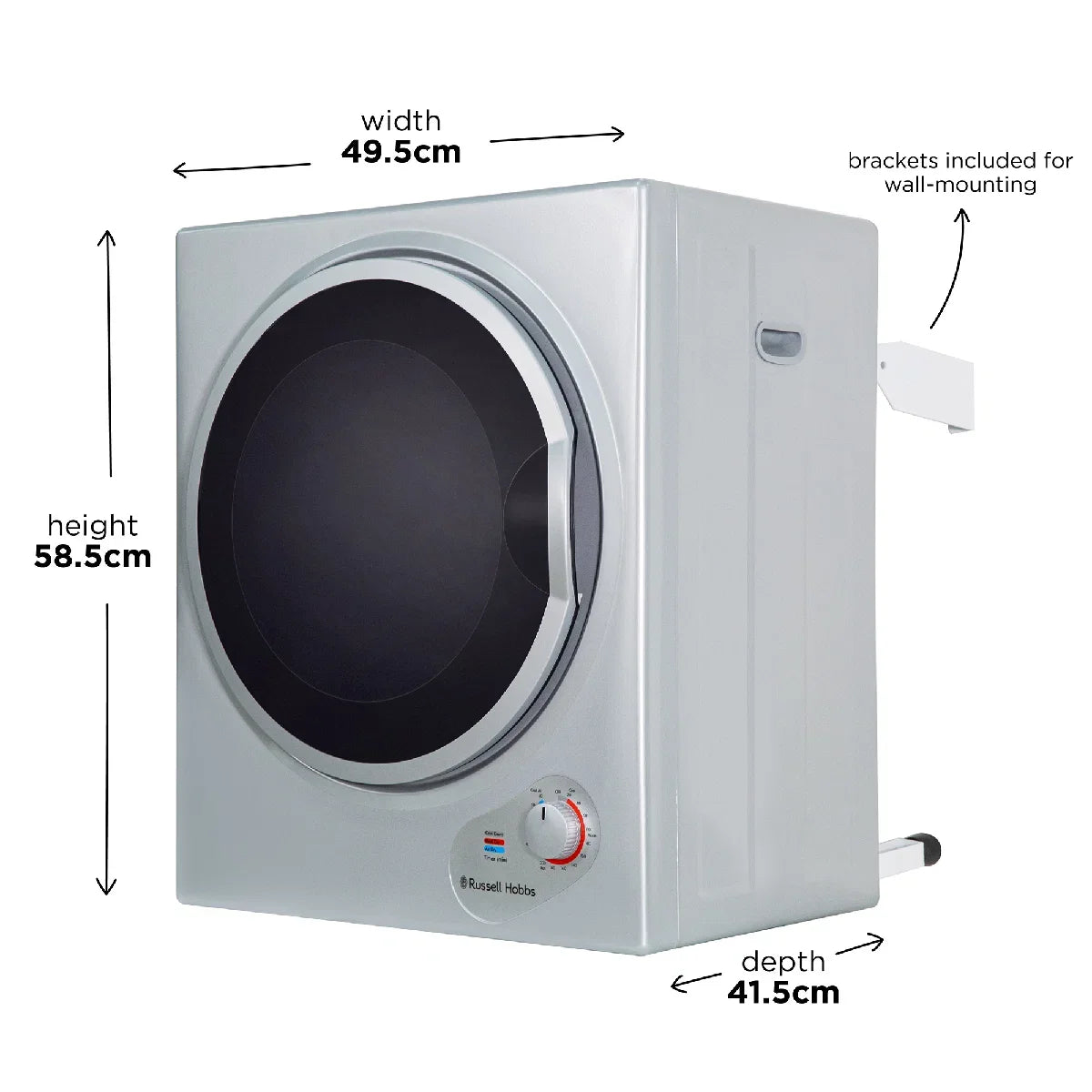 Russell Hobbs RH3VTD800S 2.5kg Compact Vented Tumble Dryer in Silver