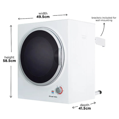 Russell Hobbs RH3VTD800 2.5kg Compact Vented Tumble Dryer in White