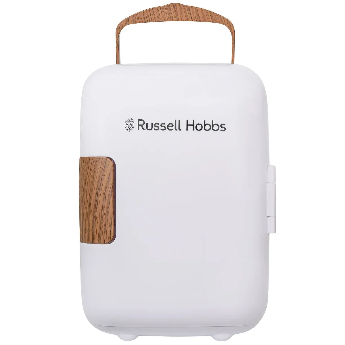 Russell Hobbs RH4CLR1001SCW 4L Mini Compact Cooler for Drinks and Cosmetics, Scandi Style, White & Wood Effect