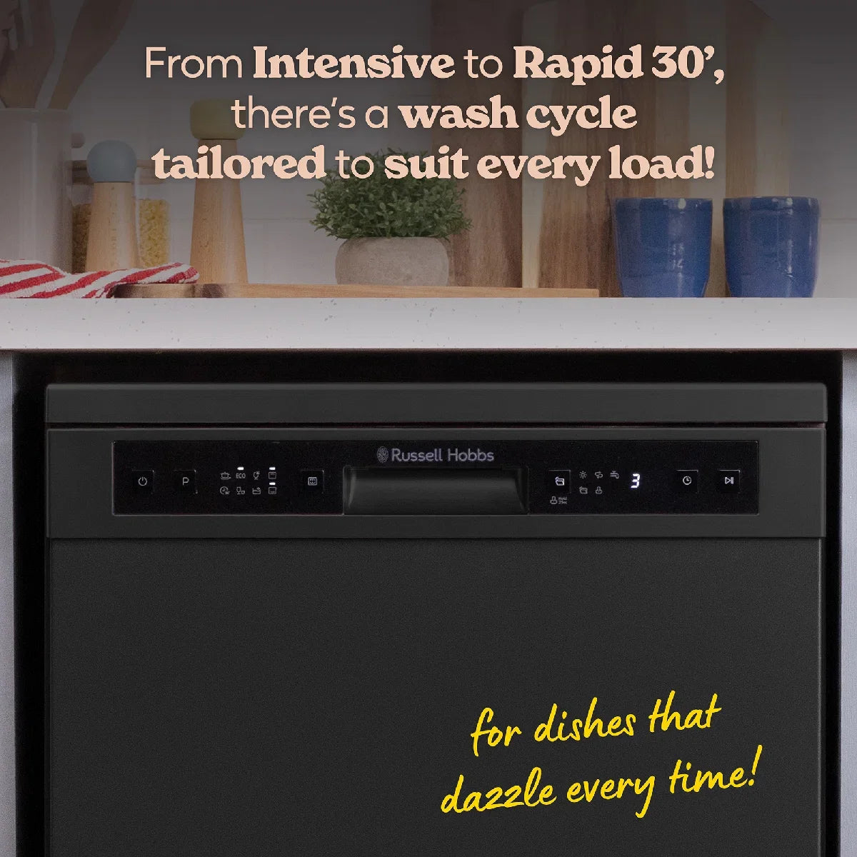 Russell Hobbs® RH60DW00D2B, Freestanding Dishwasher in Black