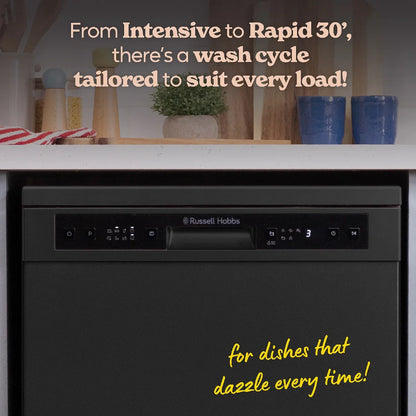Russell Hobbs® RH60DW00D2B, Freestanding Dishwasher in Black