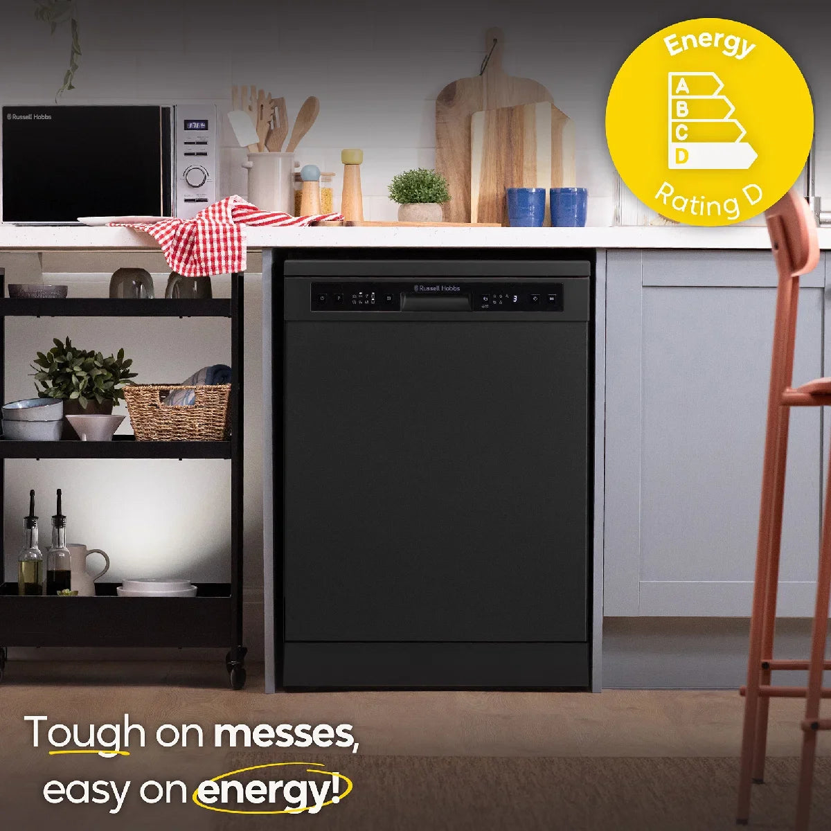Russell Hobbs® RH60DW00D2B, Freestanding Dishwasher in Black