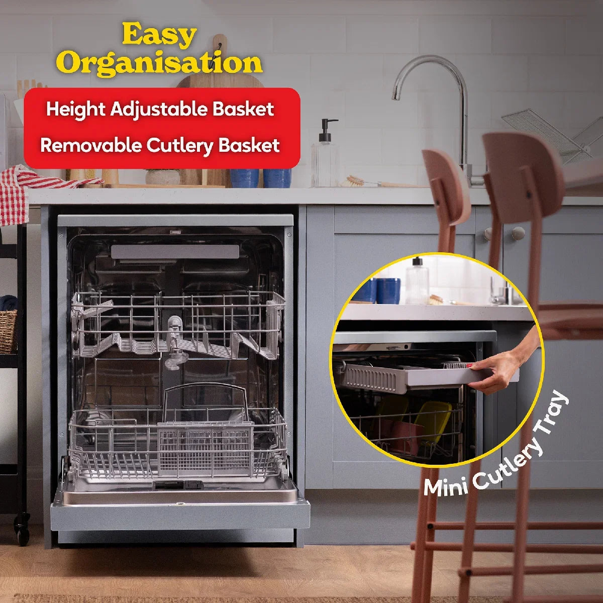 Russell Hobbs® RH60DW00D2SS, Freestanding Dishwasher in Stainless Steel