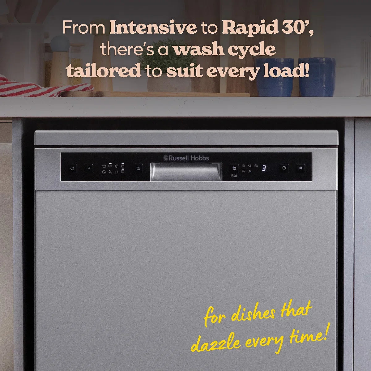 Russell Hobbs® RH60DW00D2SS, Freestanding Dishwasher in Stainless Steel