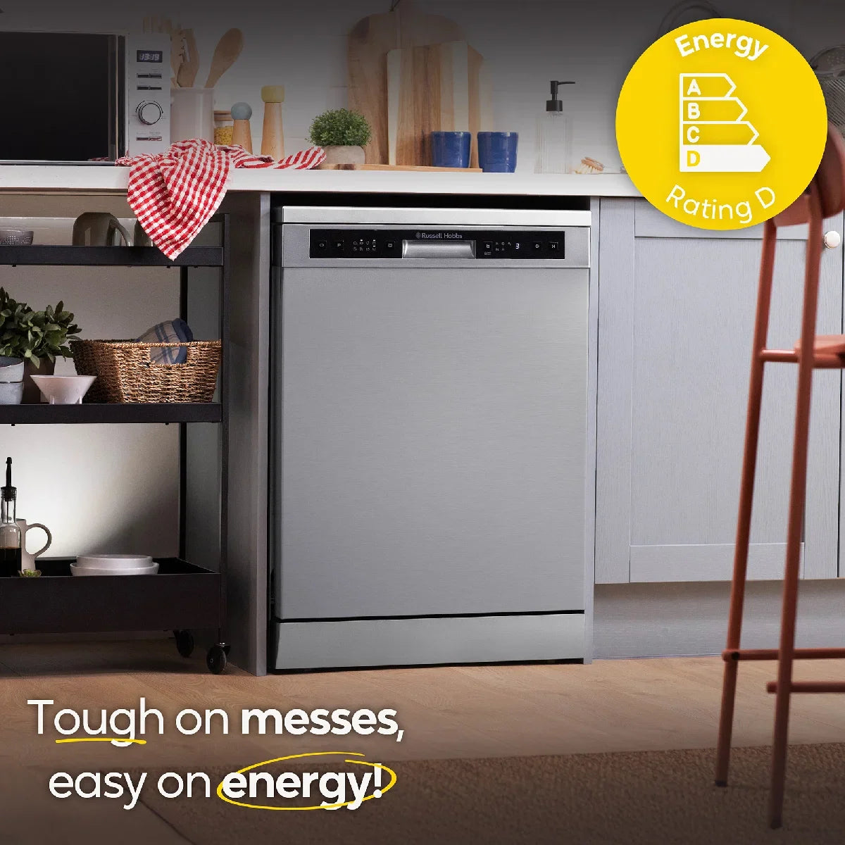 Russell Hobbs® RH60DW00D2SS, Freestanding Dishwasher in Stainless Steel