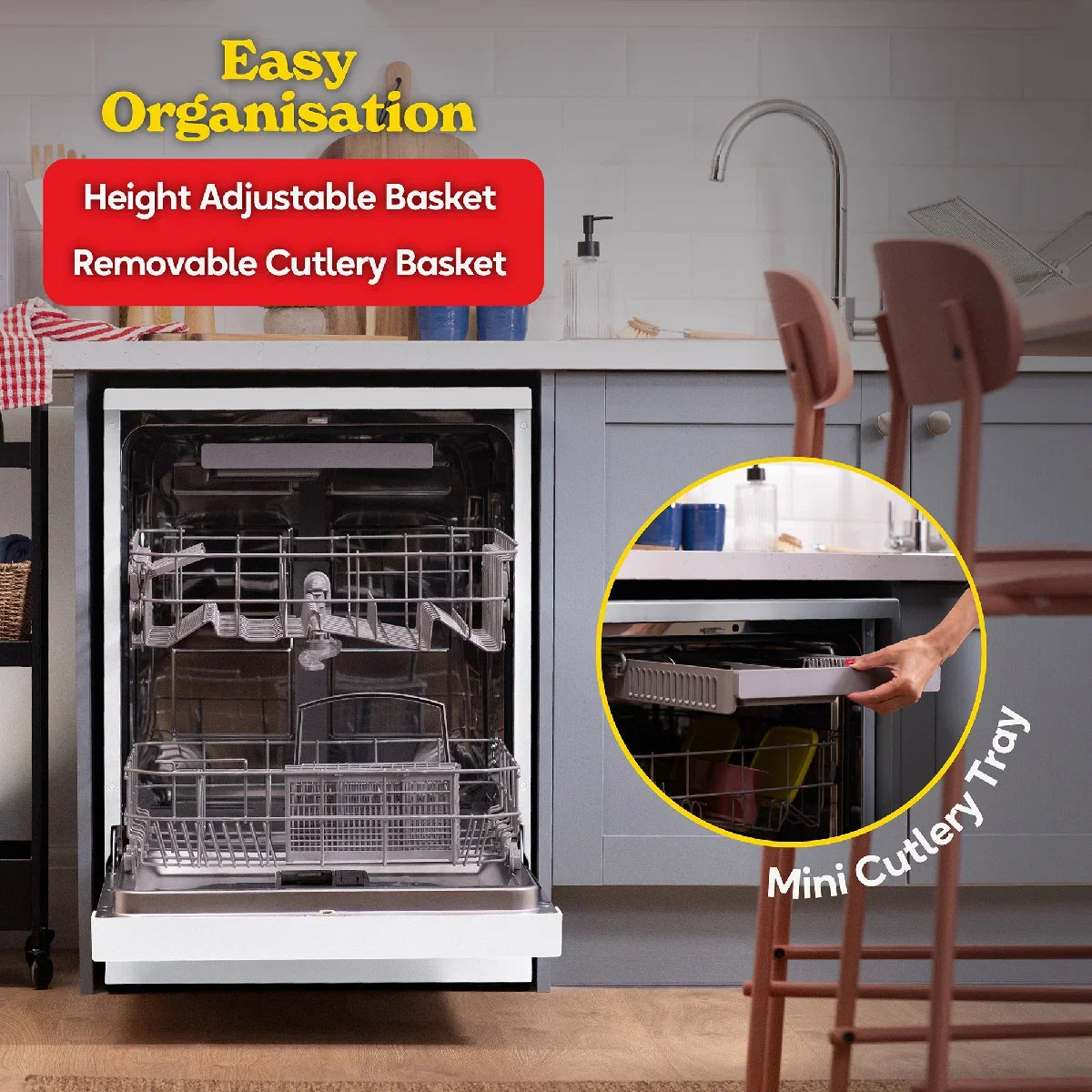 Russell Hobbs® RH60DW00D2W, Freestanding Dishwasher in White