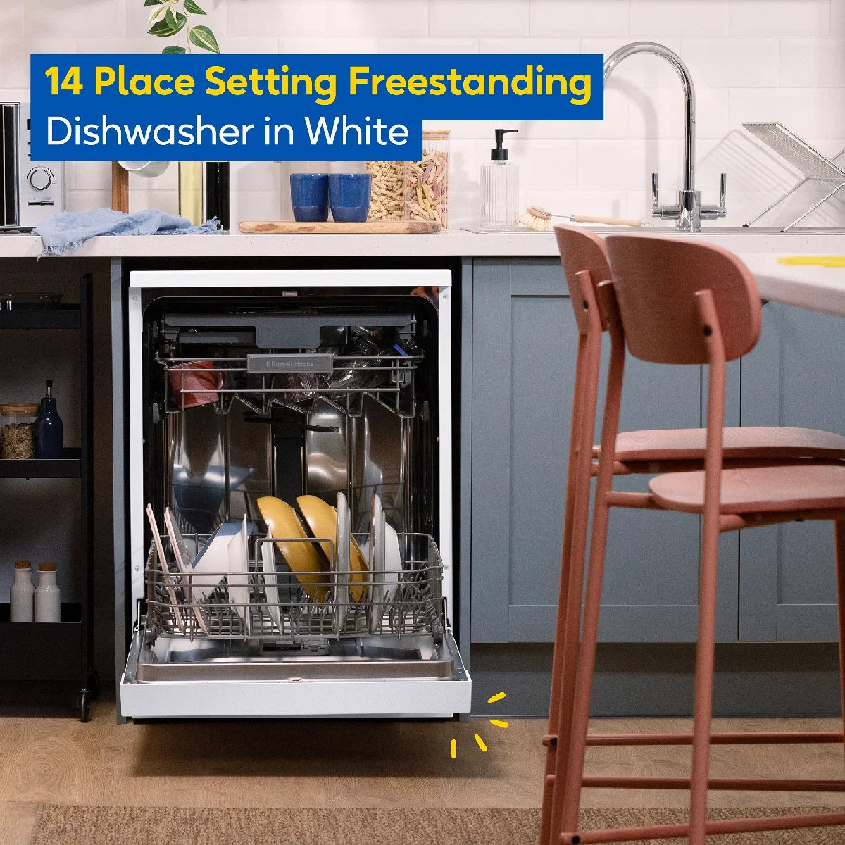 Russell Hobbs® RH60DW10C1W, Freestanding Dishwasher in White