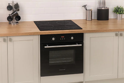 Russell Hobbs RH60EH402B Black Glass 59cm Wide, 4 Zone Electric Hob with Touch Control