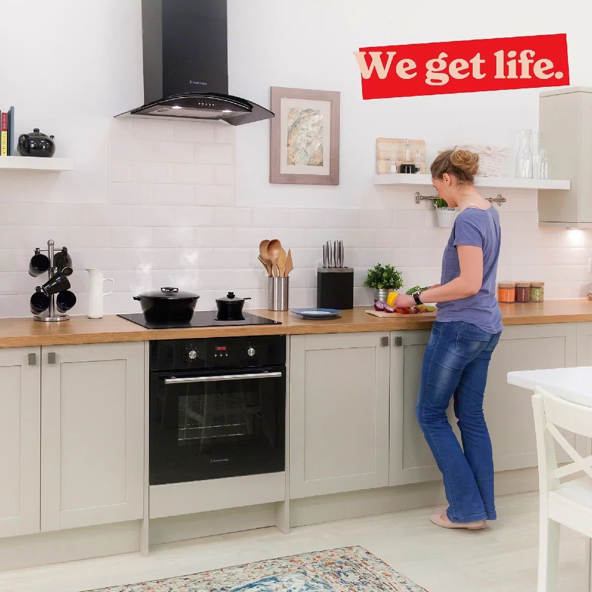 Russell Hobbs, RH60EH412B, Midnight 59cm 4 Zone Electric Hob in Black