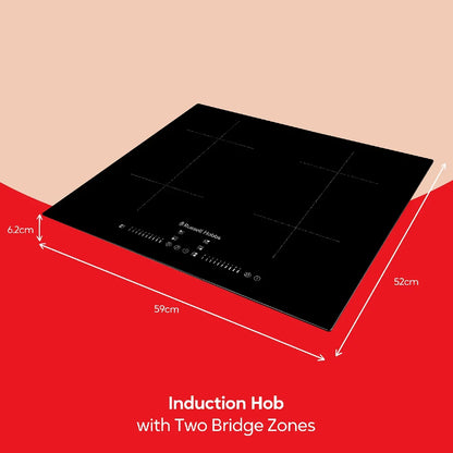 Russell Hobbs® RH60IH2B413B 60cm Induction Hob with Dual Flex Bridge in Black