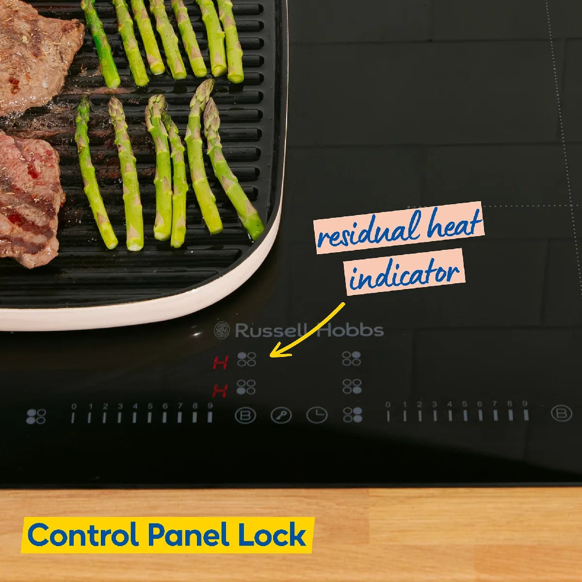 Russell Hobbs® RH60IH2B413B 60cm Induction Hob with Dual Flex Bridge in Black