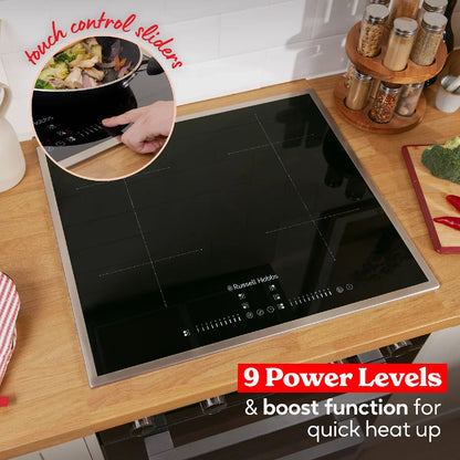 Russell Hobbs® RH60IH2B414B 60cm Induction Hob with Dual Flex Bridge and Frame in Black