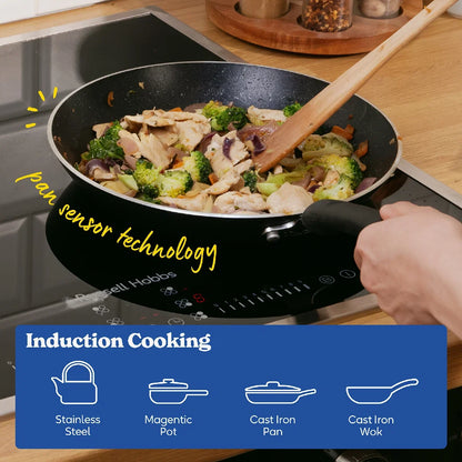 Russell Hobbs® RH60IH2B414B 60cm Induction Hob with Dual Flex Bridge and Frame in Black