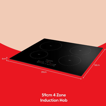 Russell Hobbs RH60IH413B, 59cm 4 Zone Induction Hob with Touch Control in Black