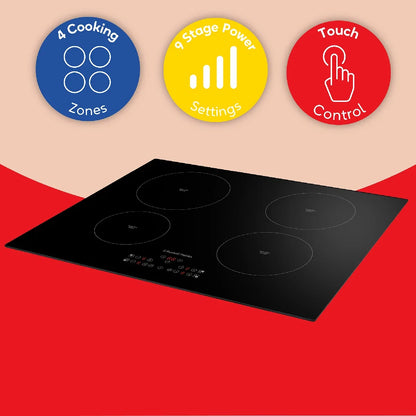 Russell Hobbs RH60IH413B, 59cm 4 Zone Induction Hob with Touch Control in Black
