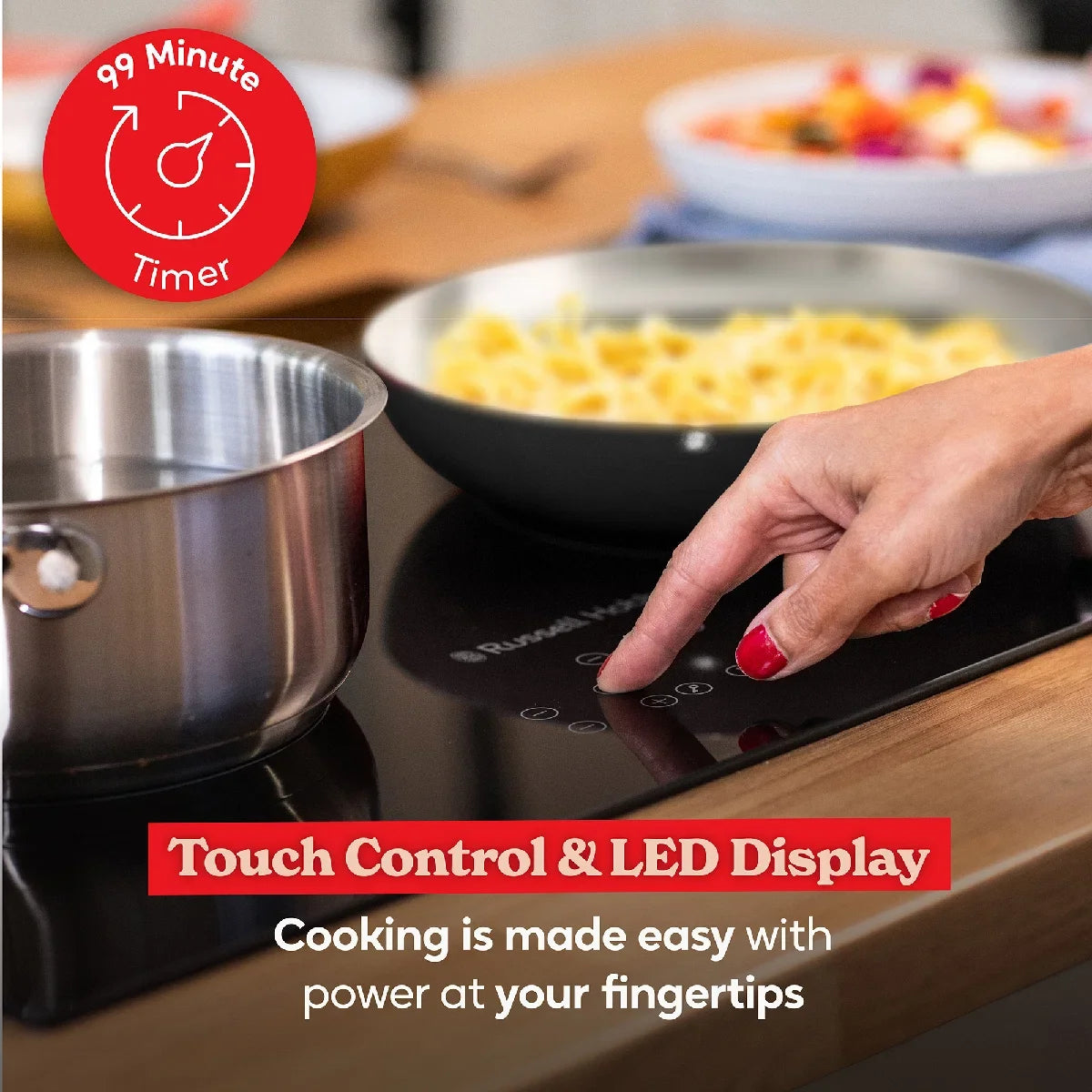 Russell Hobbs RH60IH413B, 59cm 4 Zone Induction Hob with Touch Control in Black
